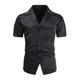 thumbnail image 3 of Blusa y camisa de manga corta con cuello vuelto para hombre, camisa brillante de manga corta con cuello vuelto, blusa de manga corta con cuello vuelto, abrigo de poliéster para hombre, 3 of 8