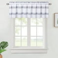 thumbnail image 1 of Waffle Weave Textured Curtain Valance, Rod Pocket Yarn Dyed Striped Valance Curtain, 1 of 8