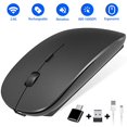 thumbnail image 1 of Mouse inalámbrico CALOCAA recargable USB + adaptador USB-C, 1 of 4
