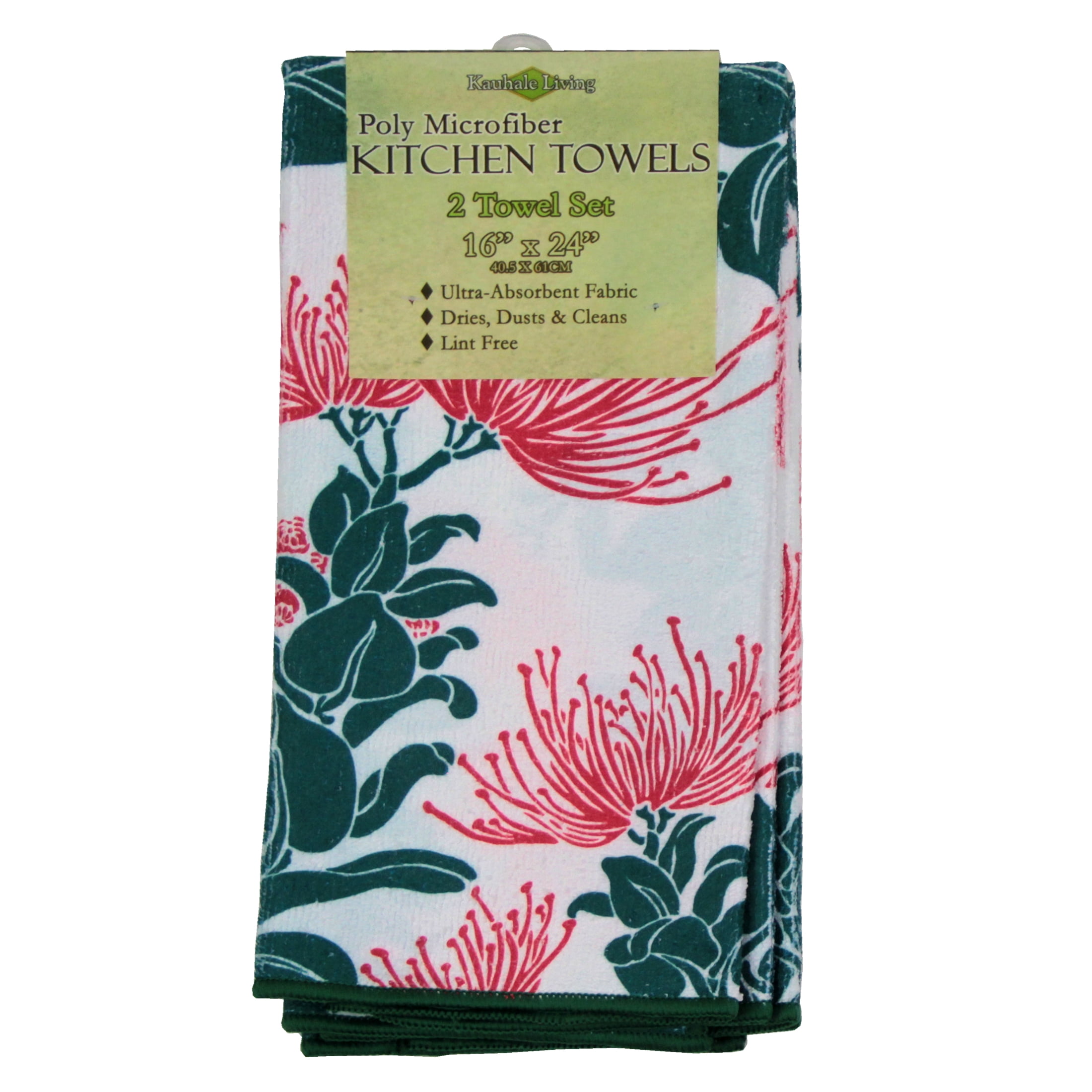 Hi Kalama Collection Hi Red Lehua Micro Kitchen Towel