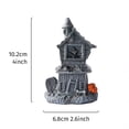 thumbnail image 2 of Halloween Decorations, Gothic Resin House Figurine with Tombstone and Pumpkin, Vintage Spooky Home Decor for Desktop, Haunted House Ornament for Party Display, 2 of 2