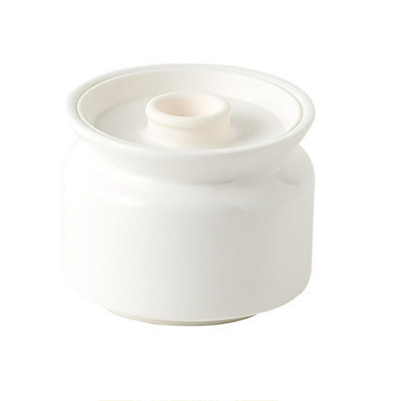 Sugar Bowl With Lid Air Tight, Solid Color Sugar Storage Jar, 10 OZ/17 OZSugar Pot, Sugar Container Spice Jar-White-300ml
