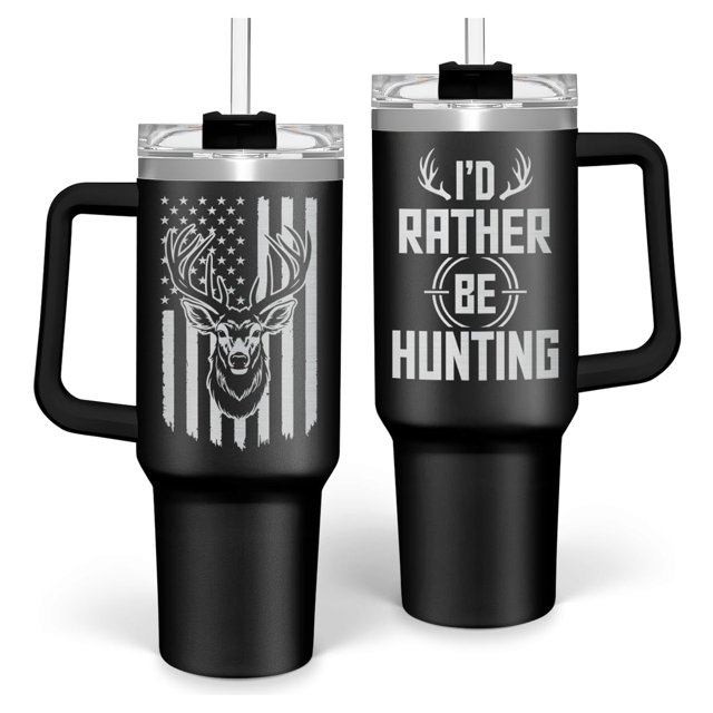 Vaso para beber SANDJEST Vaso de acero inoxidable de 40 oz con asa