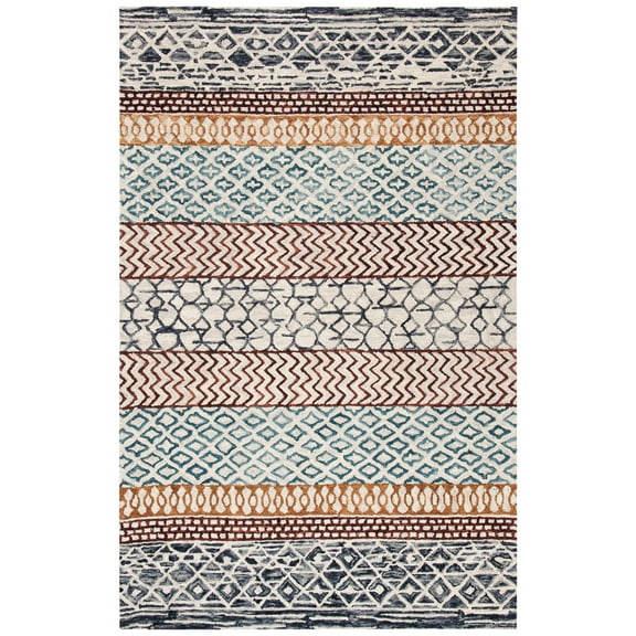 SAFAVIEH Capri Tobin Southwestern Area Rug, Ivory/Charcoal, 5' x 8'