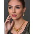 thumbnail image 2 of Sohi Gold-plated Blue Stone Studded Beaded Jewellery Set, 2 of 4