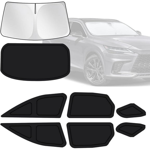 for Lexus RX 2023-2025 Car Window Shades, 8pcs Privacy Sun Shade Set for Front Windshield Side and Rear Windows, Full Window Covers Keeps vehicle Cool for Camping Napping