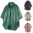 thumbnail image 4 of YanHoo Men's Plaid Button Up Shirts Short Sleeve Summer Button Down Shirts Big and Tall Work Casual T-Shirts, 4 of 4