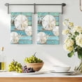 thumbnail image 3 of Coastal Sand Dollar Kitchen Towels Set of 1, Summer Beach Coral Teal Blue Wood Absorbent Dish Towels for Kitchen, Microfiber Hand Towel, Quick Drying Tea Towel for Cleaning Decorative Dishcloths, 3 of 7