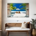 thumbnail image 3 of Elephant Stock Window To Maldives Shore Wall Art - Beach Canvas Canvas - 48" x 32", 3 of 8