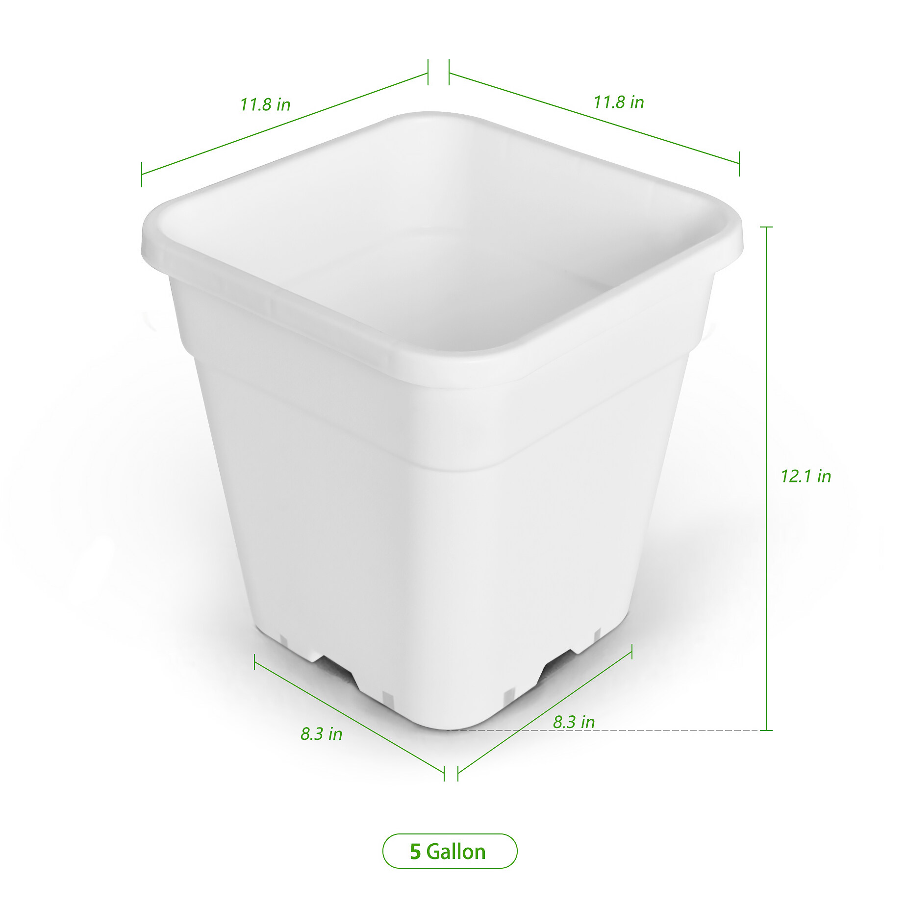 10-Pack Square Plastic Garden Pots – 1, 2, 3 & 5 Gallon Sizes For Plants & Bonsai
