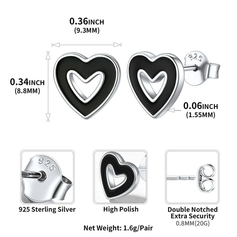 アクセサリー HUMAN MADE Heart Silver Earrings \"Black HUMAN MADE Heart Silver Earrings 