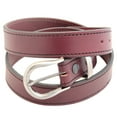 thumbnail image 2 of 1 1/2" Burgundy Latigo Leather Belt Decorative Stitching Buckle Set, 2 of 4