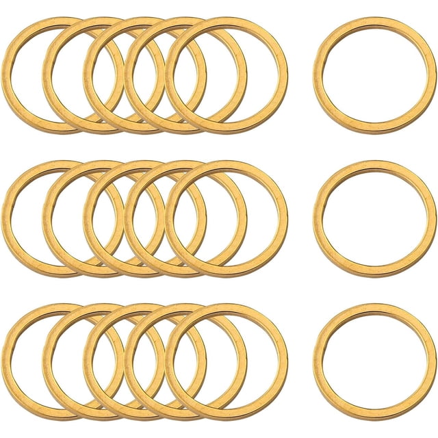 10 juntas tóricas de acero inoxidable 304 de 12 x 1 mm, redondas y doradas, cortadas con láser, con banda metálica soldada.