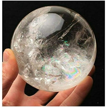 1Pcs 35-40mm Rare Clear Natural Rainbow Large Quartz Crystal Sphere Ball Healing Stone
