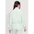 thumbnail image 4 of Women's Mock Neck Zip Front Velour Top, 4 of 4