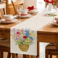 thumbnail image 5 of Spring Flowers Basket Table Runner 60 Inches, Vintage Colorful Floral Bed Runner Dresser Scarves Tabletop for Indoor Outdoor Parties/Ceremony/Banquet, 13" x 60", 5 of 8