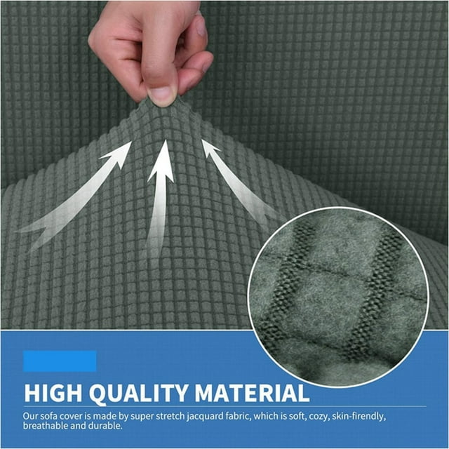 4PCS Stretch Textured Grid Sofa Cover Soft Couch Cover Washable Furniture Covers For Machine Washable