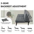 thumbnail image 4 of BSHTI 63" 3-in-1 Convertible Sofa Bed – 5-Position Adjustable Backrest (90°-180°), Linen Blend Fabric, Comfort Sofa for Apartment, Guest Room, or Living Space, Dark Gray, 4 of 10