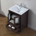 thumbnail image 5 of Dior 24" Single Bath Vanity in Espresso with White Ceramic Top and Integrated Square Sink with Brushed Nickel Faucet with Matching Mirror, 5 of 9