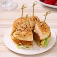 thumbnail image 2 of 100Pcs Disposable Bamboo Tie Bamboo Knot Picks 4.72 Inch Appetizer, Skewer Drinks Toothpicks Sandwich, Cocktail, 2 of 5