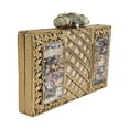 thumbnail image 2 of Different Craft India Mother of Pearl Shell Inlay Brass Clutch Handbag for Women Anniversary Gift, 2 of 4