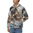 thumbnail image 3 of Honeii Wolf Family Winter Wonderland Print Hoodies for Men, Pullover & Full Zip, Breathable Zip up Hoodie, Sweatshirt-Large, 3 of 5
