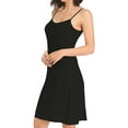 thumbnail image 6 of CARCOS Women's Basic Adjustable Spaghetti Strap Cami Full Slip Mini Dress Black, M, 6 of 8