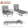thumbnail image 2 of Folding Sofa Bed 3-in-1 Convertible Chair - 5-Position Adjustable Backrest with Pillow for Living Room, Bedroom & Office (Grey), 2 of 9