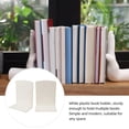 thumbnail image 6 of YAHHU 2‑Pack White Plastic Bookends – Sturdy for Books, Magazines, CDs & More, 6 of 7