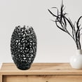 thumbnail image 6 of Bergamo Art 15" Decorative Handmade Aluminum Egg Nest Flower Vase in Black, 6 of 6