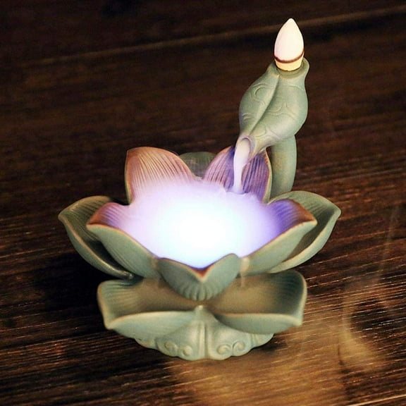Lotus Incense Holder Backflow Incense Stick Holder, Fountain Incense Burner for Home Office Yoga Aromatcherapy