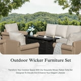 Walmart Black Friday Deals 2025 Sophia & William 6 Pieces Wicker Patio Furniture Set 7-Seat Outdoor Cushioned Conversation Set with Coffe Table, Beige - Walmart.com