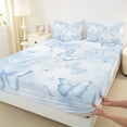 thumbnail image 3 of jejeloiu Butterfly Twin Sheet Set (3-Piece) Rustic Animal White Blue Gradient Breathable Decor For Kids, 3 of 7