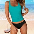 thumbnail image 2 of BOOMNY Womens Leakproof Tankini Sets 2 Peice Menstrual Swimsuit For Women Solid Color Swimwear Lightweight Low Rise Cozy Soft Bathing Suits, 2 of 7