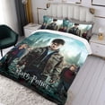 thumbnail image 3 of Harry Potter Conjunto de sábanas temático, trío de piezas, cómodo y amigable con la piel, diseño único, regalo de decoración para el hogar para familiares, amigos y fans, 90 cm * 190 cm, 3 of 6
