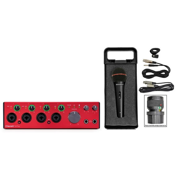 Focusrite Clarett  4Pre USB-C Audio Recording Interface JFET/ADAT Dynamic Mic