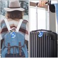 thumbnail image 5 of Square 2Pack PU Leather Blue and White Geometry Cruise Luggage Tag with Privacy Cover and Name ID Tag for Travel Handbags Backpacks Luggage Tags, 5 of 6