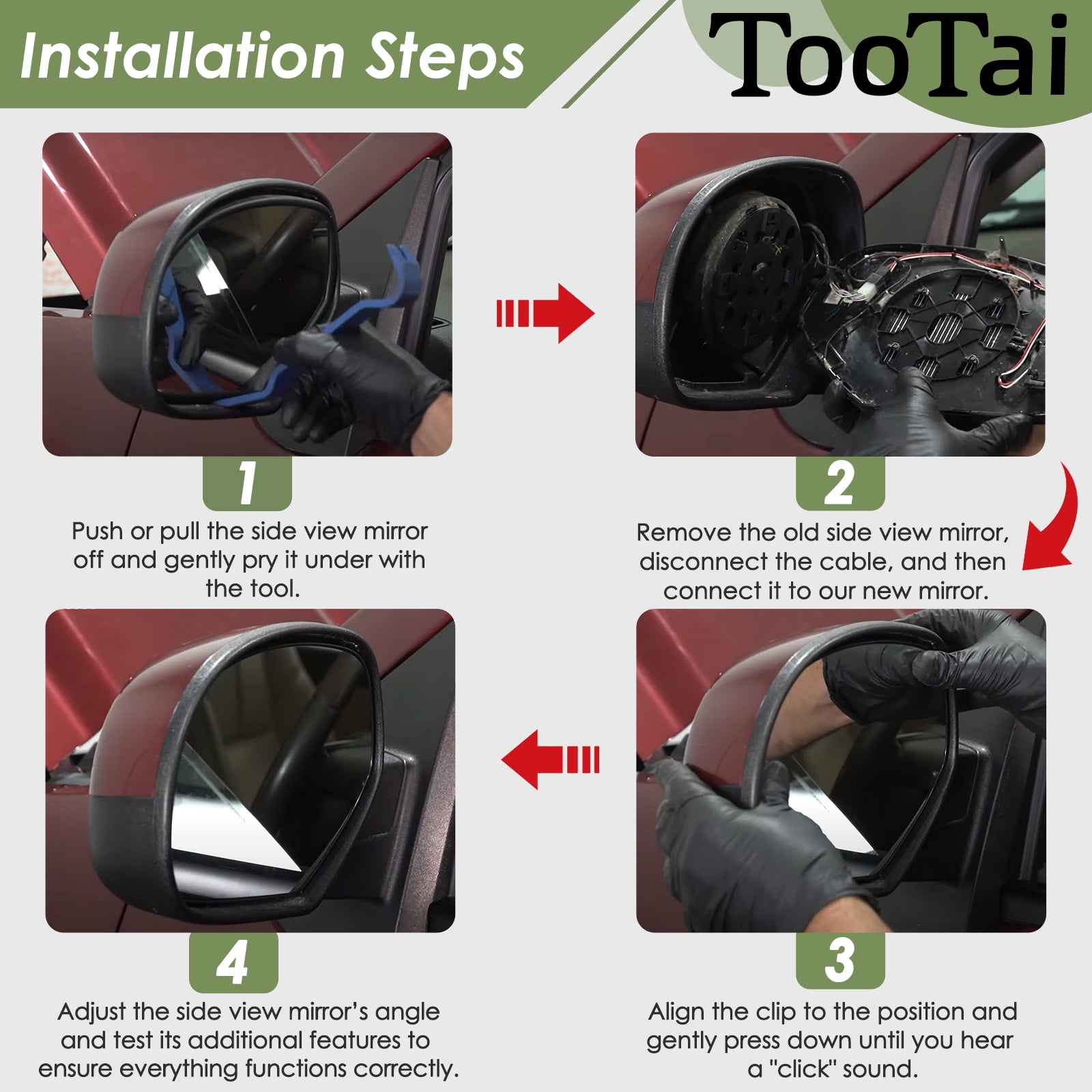 Driver Side Replacement Mirror Glass Compatible with Cadillac, GMC & CHEVY vehicles - 2009-2014 Escalade/Yukon/Tahoe, Blind Spot Detection, w/o Auto Dimming, 20778440