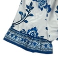 thumbnail image 4 of Gamivast Women Boho Shift Dress Floral Print Tie Neck Short Sleeve Tunic Mini Dress Summer Beach Loose Fit Casual Vacation Party Flowy Sun Dress Wear, 4 of 8