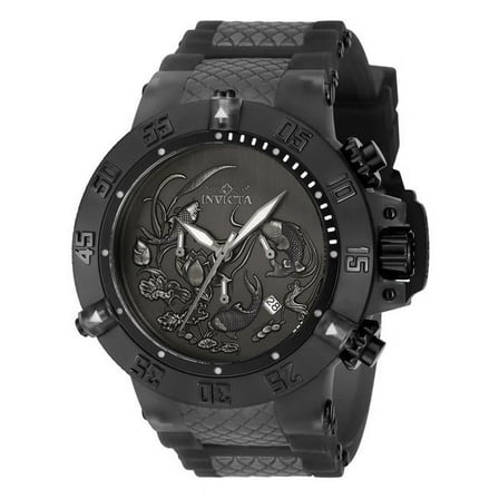 50 in. Dia. 28 mm Mens Subaqua Quartz 3 Hand Black, Silver & Dark Grey Dial Watch