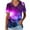 Purple-N, variant on 2024 Outer Space T Shirts for Women Printed Galaxy Solar System Planets Nebula Shirt Short Sleeve V Neck Blouse Red L