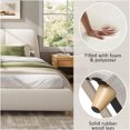 thumbnail image 4 of JERFIT Size Modern Upholstered Bed Frame with Linen Fabric and Solid Wood Legs White, 4 of 10