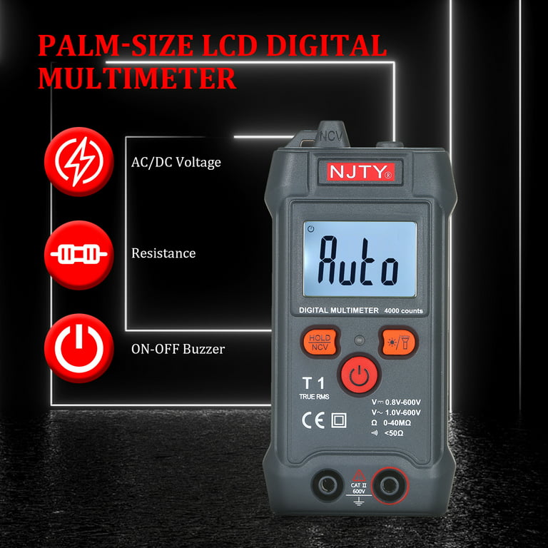 Njty T5 Smart Multimeter Digital Mini Automotive Profesional Tester True  Rms Ncv Ac Dc Voltage Tester Portable Electric Meter T1