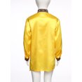 thumbnail image 4 of vastwit Kids Boys Indian Traditional Kurtan Top Silky Satin Long Sleeve Button Down Formal Dress Shirts Gold 8, 4 of 7