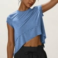thumbnail image 3 of Mittory Workout Cropped Tops for Women Flowy Athletic Tops Oversized Loose Fit Running Yoga Quick Dry Soft Crewneck Tees, 3 of 7