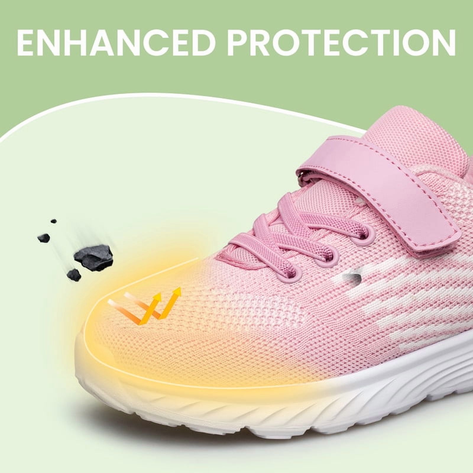 YHOON Girls' Lightweight Sneaker, Pink photo 5