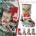 thumbnail image 6 of 4 Packs Christmas Stockings 12 inch Sets Stocking Santa Snowman Deer Bear 3D Plush Xmas Decor Family Holiday Party Ornament, 6 of 6