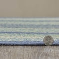 thumbnail image 5 of VHC Brands Jolie Farmhouse 20"x30" Accent Rug Blue Textured Jute Striped Pad Oval Floor Decor, 5 of 7