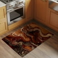 thumbnail image 2 of 2x3 Ft Entryway Area Rug, Brown Marble Kitchen Rug Runner Washable Floor Mat, Ombre Abstract Striped Mottled Aesthetic Non Slip Indoor Door Mat Throw Carpet for Bathroom Living Room Bedroom, 2 of 8
