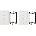 thumbnail image 1 of Buyer's Point HDMI Wall Plate [UL Listed] 2 Port Insert 6-Inch Built-in Flexible Hi-Speed HDMI Cable with Ethernet- Decora Style 2-Piece Pigtail Jack/Plug for Dual Outlet Port Pack of 2 White Kit, 1 of 8